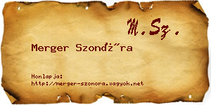 Merger Szonóra névjegykártya